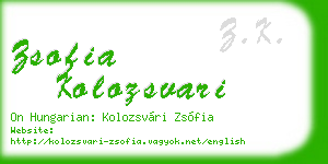 zsofia kolozsvari business card