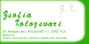 zsofia kolozsvari business card